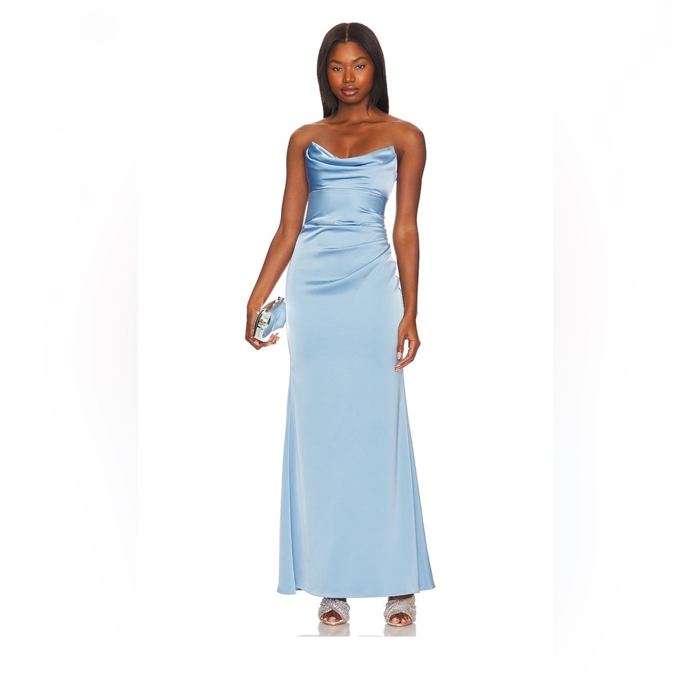 X Revolve Taylor Gown in French Blue Katie May